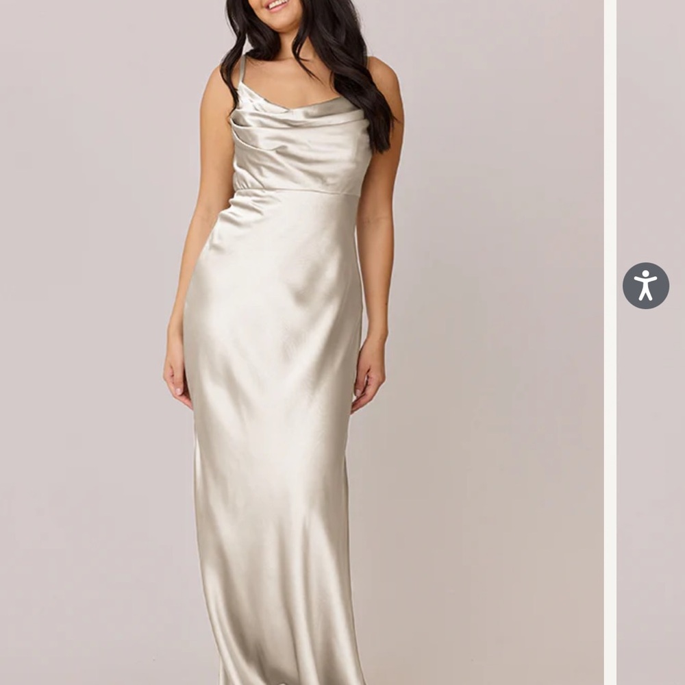Revelry Skye Satin Dress Champagne